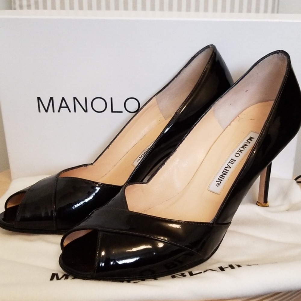 Manolo Blahnik Peep Toe Heels